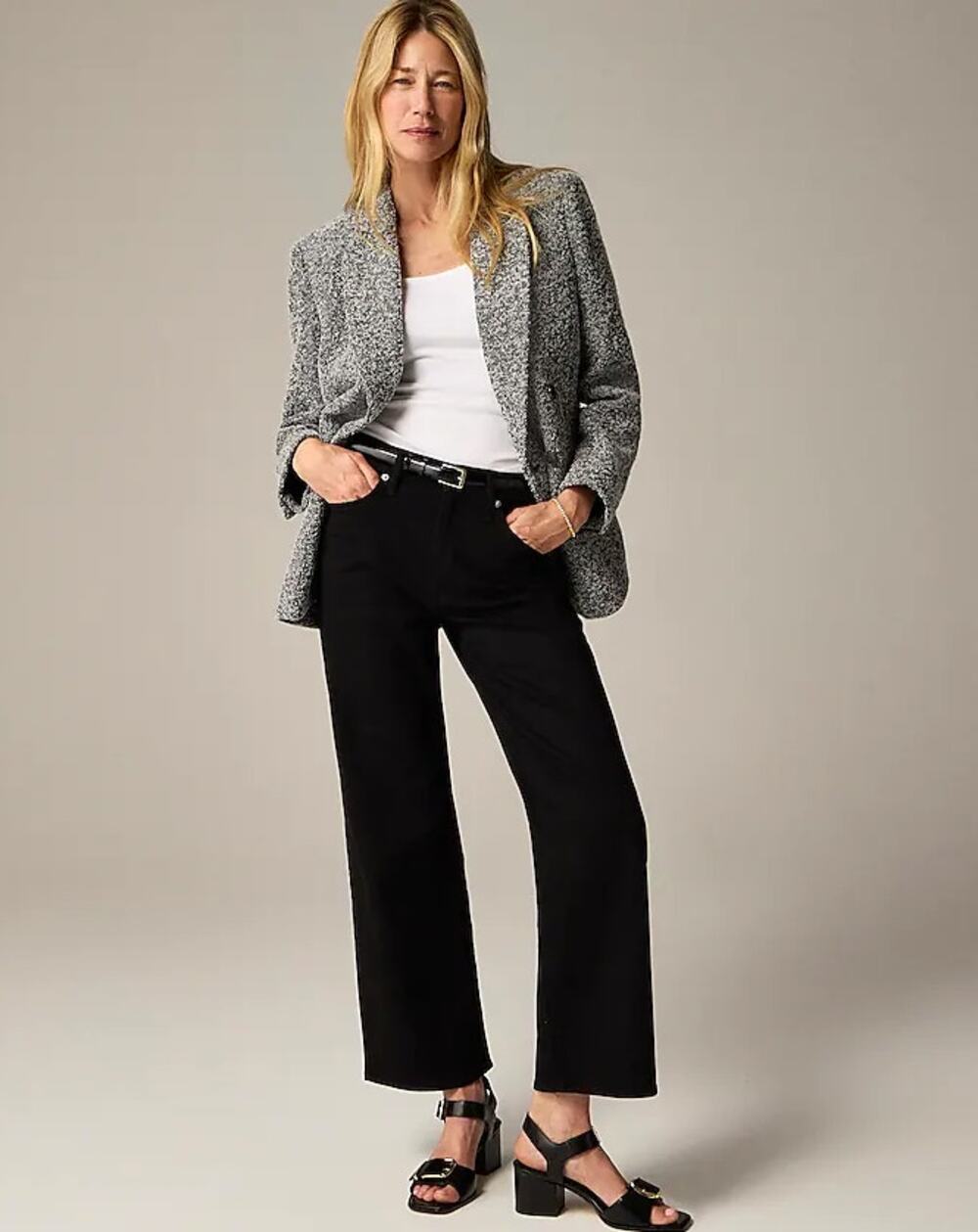 J. CREW Curvy Slim Wide Jeans in 1996 Semi-Stretch Black Sz 32 {3T29}